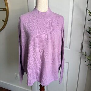 NWT Madewell Purple Mock Neck Knit Long Sleeve Size 2X